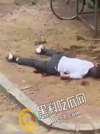 沈阳铁西区兴华南街疑似屠夫职业的光头发生无差别砍人事件,一老一女一年轻男子被杀 现场视频流出-1
