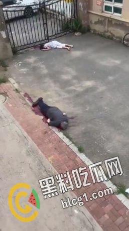 沈阳铁西区兴华南街疑似屠夫职业的光头发生无差别砍人事件,一老一女一年轻男子被杀 现场视频流出-7