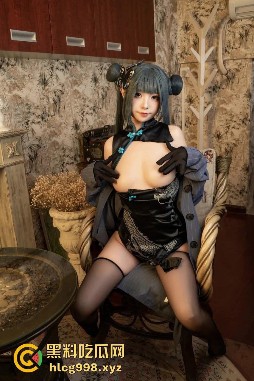 回忆缝纫机极品清纯萝莉【喵小吉】COS碧蓝档案妃咲！黑丝高跟掰穴，粉嫩小穴水润得想舔屏！-5